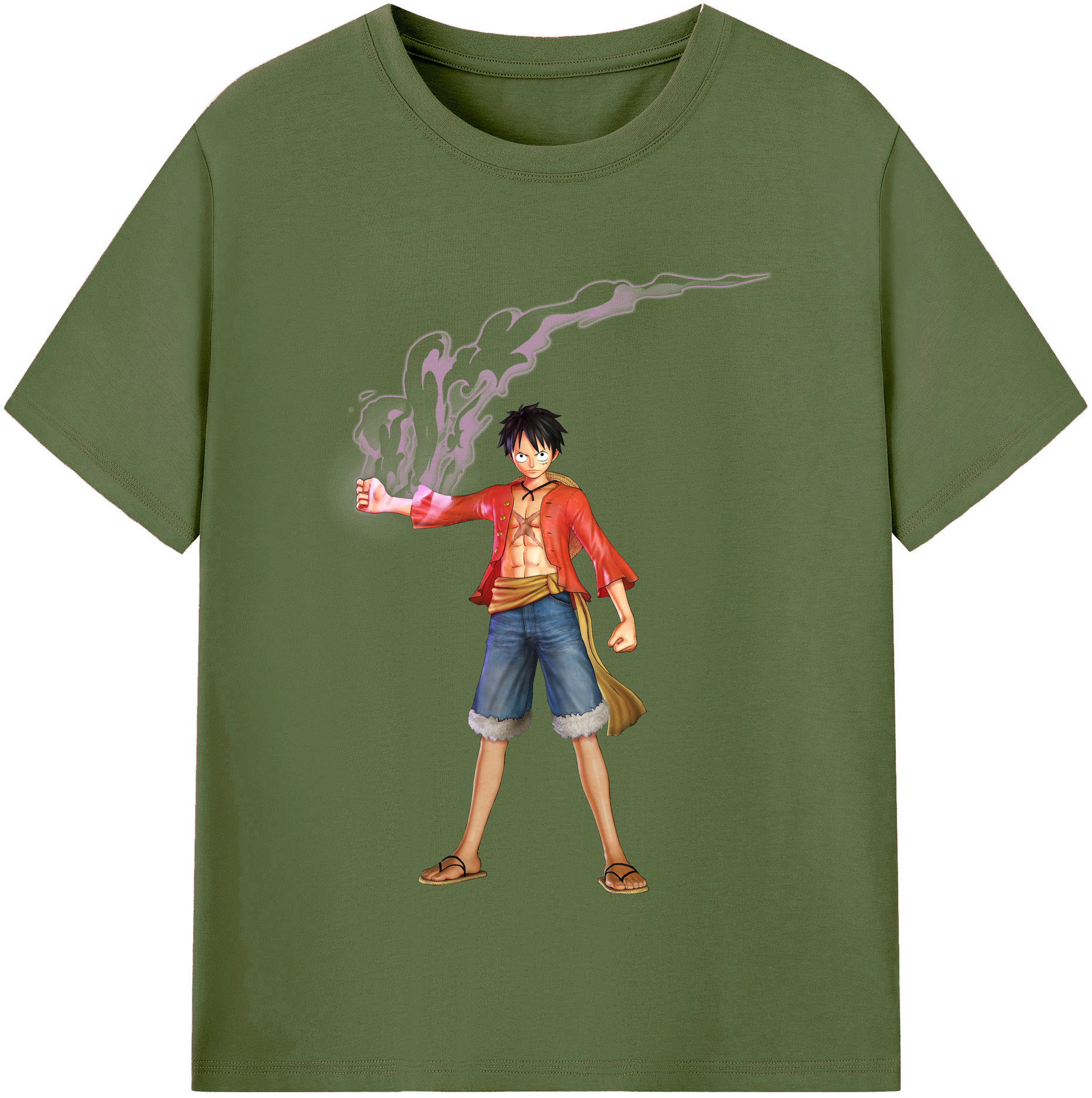ワンピース モンキー・D・ルフィ ONE PIECE Monkey D. Luffy 綿100％半袖Tシャツ（フロントプリント）